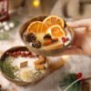 Coconut Bowl Scented Candle | Handmade Soy Wax Candle with Dried Flowers | Christmas Home Fragrance & Bedroom Ambiance Décor