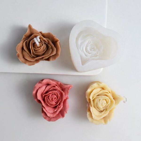 Rose Flower Heart Silicone Mold | DIY Candle, Soap & Cake Decoration Mold | Wedding & Valentine Craft Tool