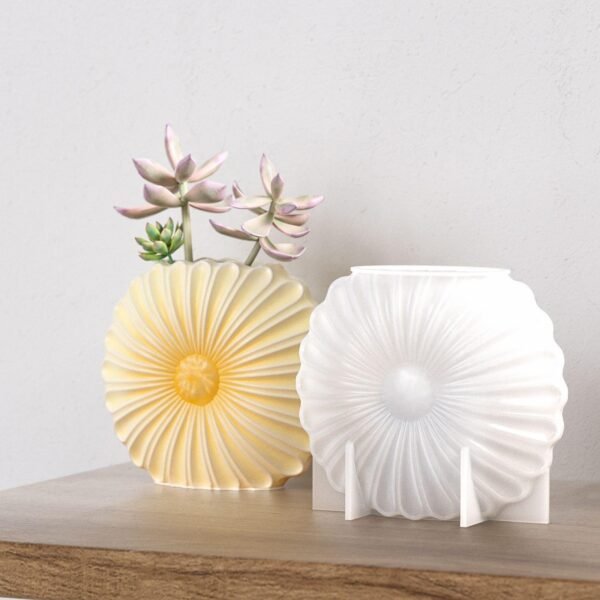 3D Sunflower Vase Silicone Mold | DIY Resin, Concrete & Gypsum Flower Pot Ornaments | Creative Turnsole Decorative Craft Mold
