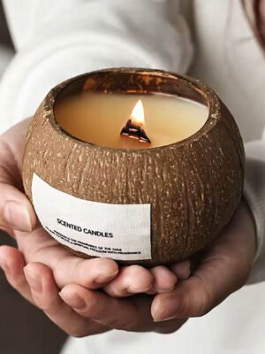 H49f6d826fe1d47f69aa35c86110c939aV.jpg Wholesale Private Label Coconut Shell Candle | Organic Soy Wax Aromatherapy Scented Candle | Essential Oil Natural Home Fragrance