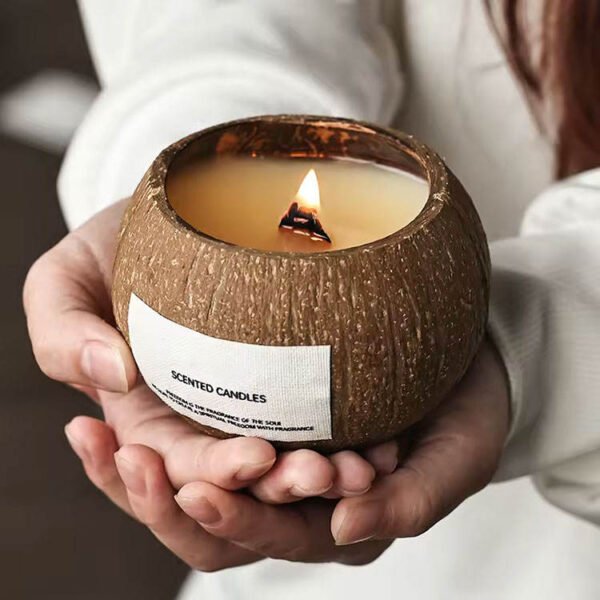 Wholesale Private Label Coconut Shell Candle | Organic Soy Wax Aromatherapy Scented Candle | Essential Oil Natural Home Fragrance