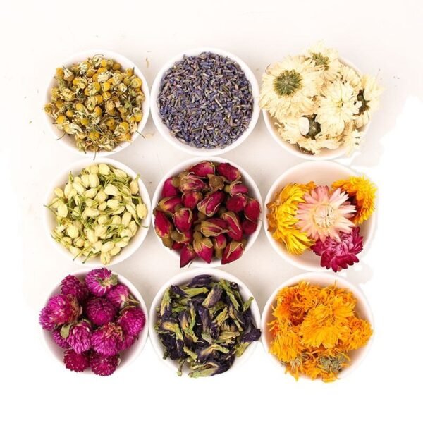 Natural Mixed Dried Flowers & Herbs | Rose Jasmine Decorative Botanicals | Herbal Tea, Candle, Soap & DIY Craft Materials