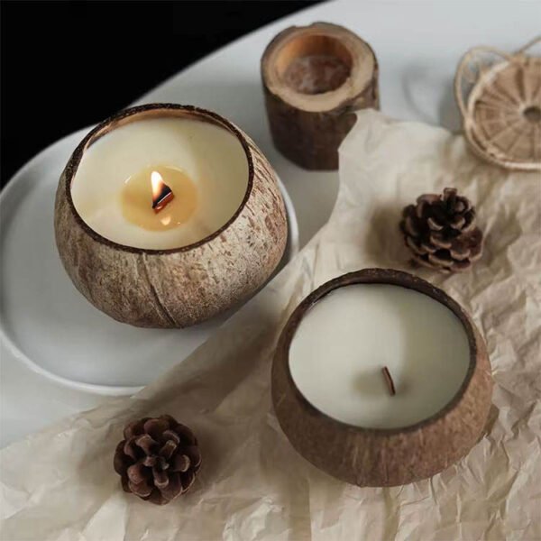 Wholesale Private Label Coconut Shell Candle | Organic Soy Wax Aromatherapy Scented Candle | Essential Oil Natural Home Fragrance