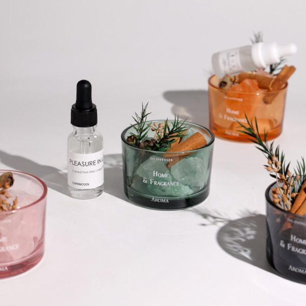 Expanding Non-Fire Aromatherapy Crystal Stone Diffuser | Air Freshener Home Decor Pot with Dried Flower | Natural Fragrance Stone Set