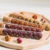 8-Piece Blooming Flower Tea Set | Natural Dry Flower Tea Balls in Glass Tubes | Rose & Hibiscus Floral Infusion Health Tea Gift Set