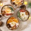 Coconut Bowl Scented Candle | Handmade Soy Wax Candle with Dried Flowers | Christmas Home Fragrance & Bedroom Ambiance Décor