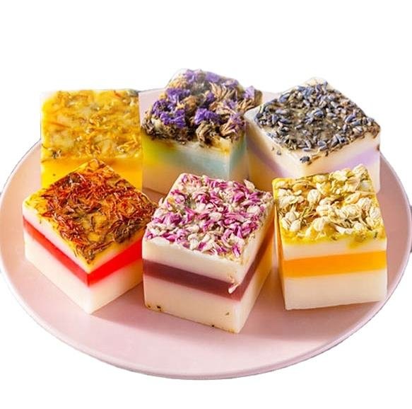 Private Label Natural Handmade Petal Soap | Dried Flower Brightening Facial & Body Soap | Gentle Cleansing Bath Bar