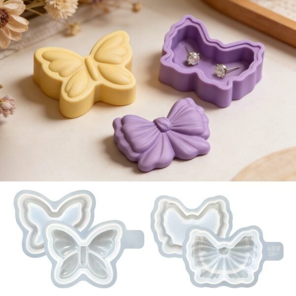 Heda8997c363b4f9389d885ff6ae9534e2.jpg Bow Resin Storage Box Silicone Mold with Lid | Epoxy Casting Jewelry Box, Candle Holder & Concrete DIY Craft Mold