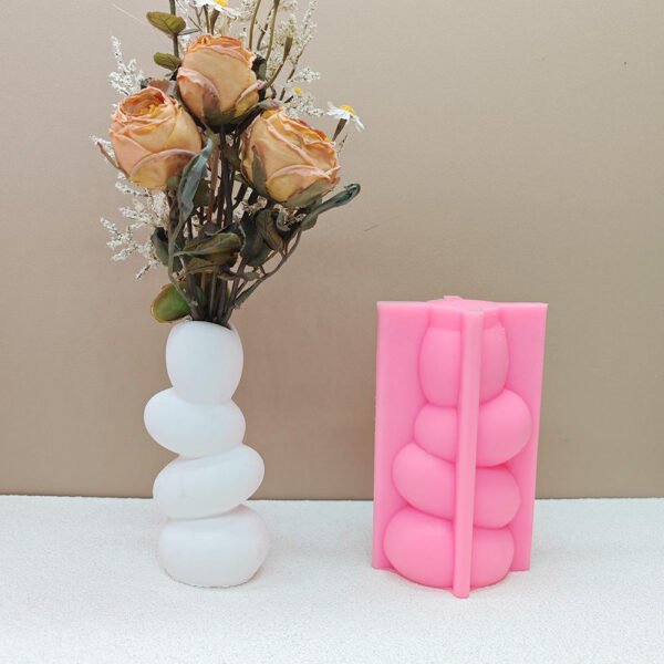 Cobblestone Flower Pot Silicone Mold | Pebble Cement Planter Mold | Resin, Concrete & Gypsum DIY Craft Mold