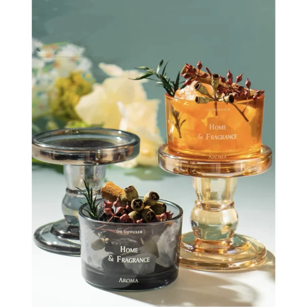 Aroma Crystal Stone Diffuser | Essential Oil Air Freshener with Dried Flowers | Home Decor & Handle Gift Set
