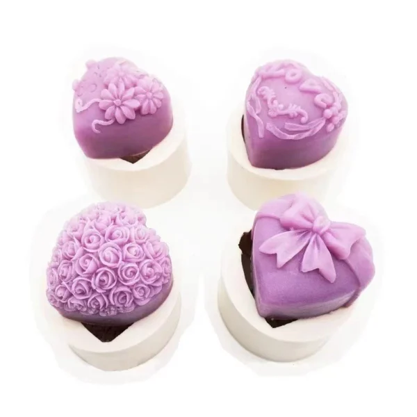 Love Rose Heart Silicone Mold | Fondant Chocolate Soap & Cake Decoration Mold | DIY Mousse Baking Tool