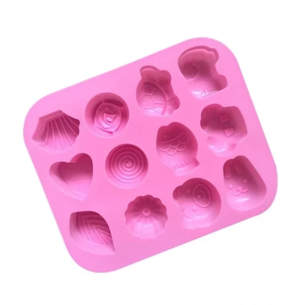 sg-11134201-7rced-ltjkmy56wvynf6.webp 12-Cavity Multi-Shape Silicone Soap Mold | Animal & Flower Handmade Soap Making Mold | DIY Craft Soap Form