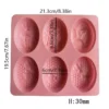 Healthy Materials Honey Bee Silicone Soap Mold | 6-Cavity Oval 3D Handmade Soap Making Mold | DIY Craft Soap Silicone Form